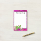 Post-it® Hot rose Neon Green Teachers Apple Notes de classe (Sur un bureau)