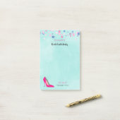 Post-it® Hot rose Stiletto rose Confetti Bachelorte (Sur un bureau)