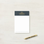 Post-it® Hotel Branding Luxury Blue Gold (Sur un bureau)