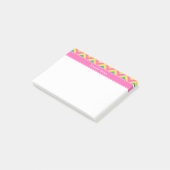 Post-it® HotPink2 Ananas Turquoise LG Chevron Nom Monogramm (Incliné)