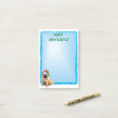 Post-it® Howlidays heureux Shar-Pei (Sur un bureau)