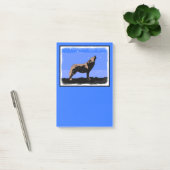 Post-it® Howling Wolf en hiver - Art faunique original (Bureau)