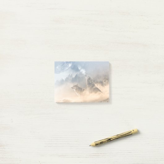 Post-it® Howling Wolves Nature Photo (Sur un bureau)