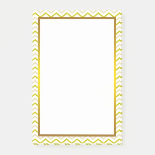 Post-it® Huile d'or Lime jaune Chevron Zigzag Motif (Devant)