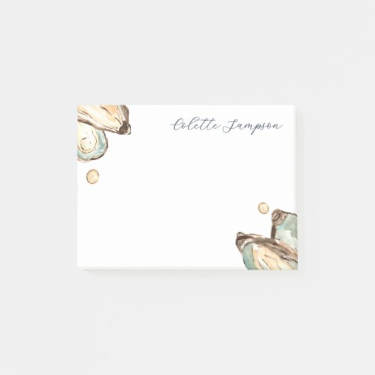 Post-it® Huître d'aquarelle côtière personnalisée (Devant)