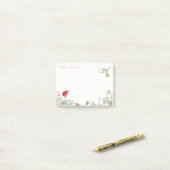 Post-it® Hummingbird Nature Garden Ladybug Meadow Monogramm (Sur un bureau)