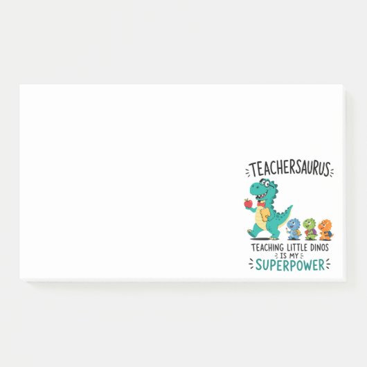Post-it® Humour de professeur Teachersaurus avec de petits (Devant)
