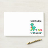 Post-it® Humour de professeur Teachersaurus avec de petits  (Sur un bureau)