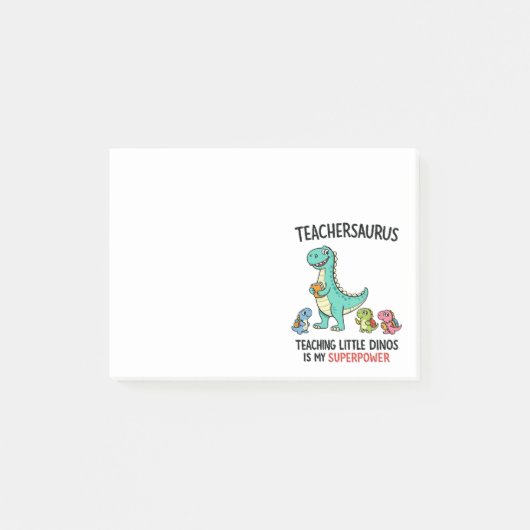 Post-it® Humour de professeur Teachersaurus avec de petits (Devant)