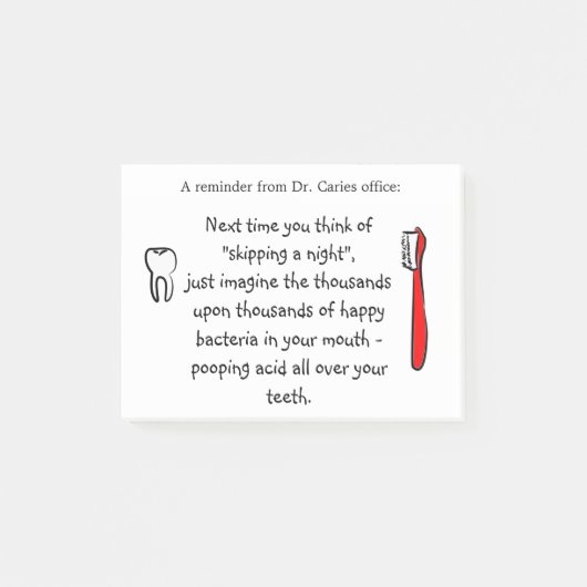 Post-it® Humour dentaire de bureau - notes de post-it pour (Devant)