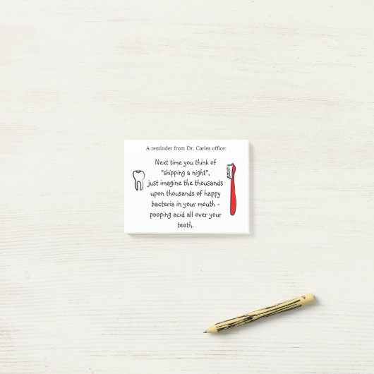 Post-it® Humour dentaire de bureau - notes de post-it pour (Sur un bureau)