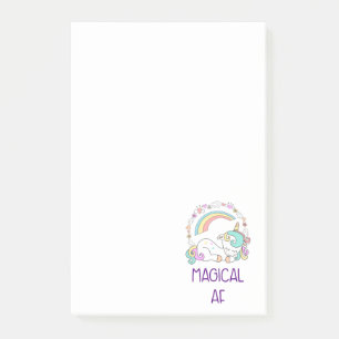 Post-it® Humour - Magical AF. Unicorn, Arc en ciel et trucs