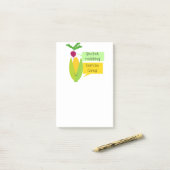 Post-it® Humour végétal drôle de radis et de maïs (Sur un bureau)