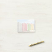 Post-it® Huttes colorées sur la plage (Sur un bureau)