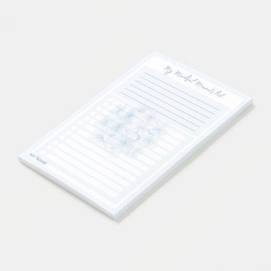 Post-it® Hydrangea Blue 'My Mindful Moments Lists' par Leah (Incliné)