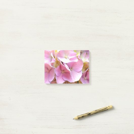 Post-it® Hydrangea garden, rose, bleu, purple floral (Sur un bureau)