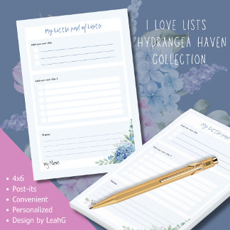 Post-it® Hydrangea Haven 'My Little Pad of Lists' par LeahG