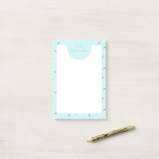 Post-it® Hydrangea Personnalisable de Style Grandmillennial (Sur un bureau)