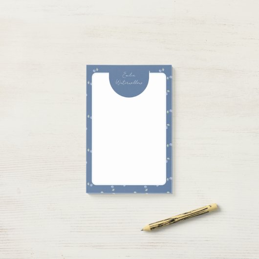 Post-it® Hydrangea Personnalisable de Style Grandmillennial (Sur un bureau)