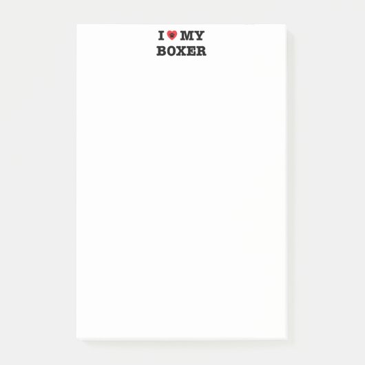 Post-it® I coeur mon boxeur (Devant)