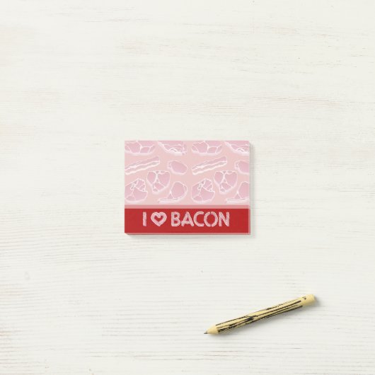 Post-it® I Love Bacon (Sur un bureau)