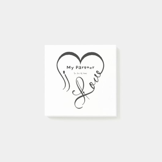Post-it® I Love My Partner - You Are My Home Throw Pillow (Devant)