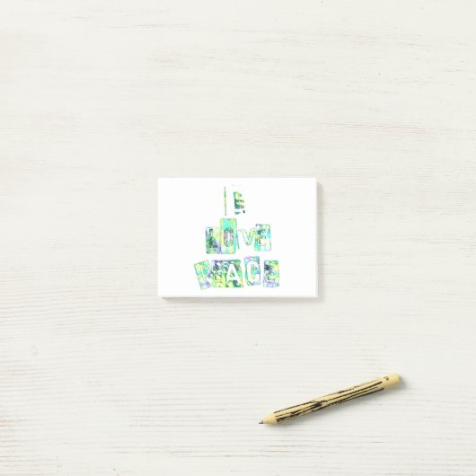 Post-it® I Love Peace Beautiful Art Print Text Design (Sur un bureau)