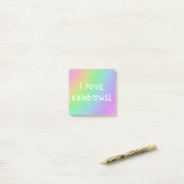 Post-it® I Love Rainbows Pastel Gradient (Sur un bureau)