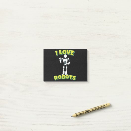Post-it® I Love Robots Robotics (Sur un bureau)