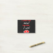 Post-it® I Love You More! The End. I Win! (Sur un bureau)