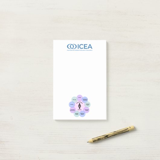 Post-it® ICEA Circle de soins Note Pad (Sur un bureau)