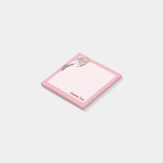 Post-it® Icône de cerf-volant rose (Incliné)