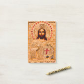 Post-it® Icône dorée de Jésus-Christ (Sur un bureau)