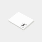 Post-it® Icône noire et blanche simple d'escalade de roche (Incliné)