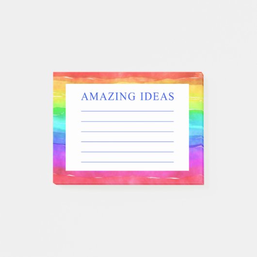 Post-it® Idées Incroyables Aquarelle Arc-en-ciel (Devant)