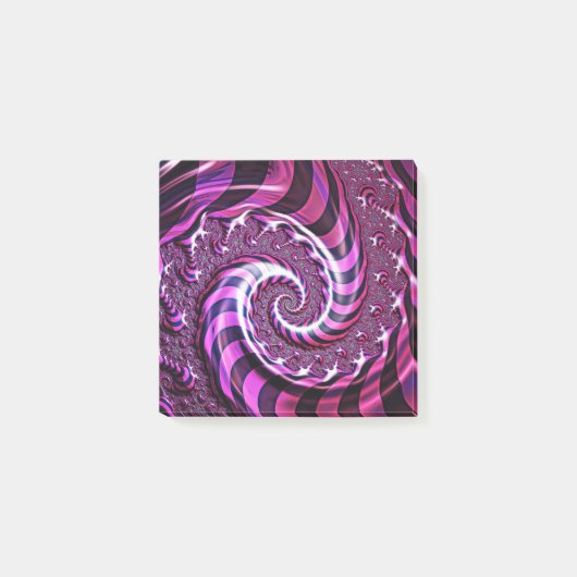 Post-it® Illusion de spirale rose et noire (Devant)