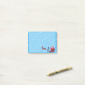 Post-it® Illustration amusante de Noël. Père Noël avec Rudo (Sur un bureau)