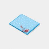 Post-it® Illustration amusante de Noël. Père Noël avec Rudo (Incliné)