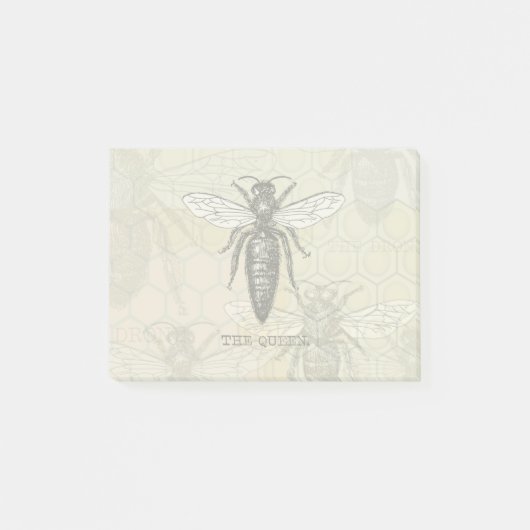 Post-it® Illustration Antique d'Insecte de Bourdon de Reine (Devant)