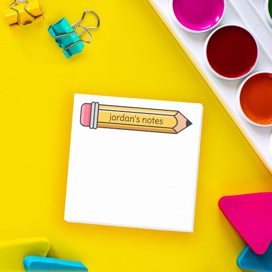 Post-it® Illustration au crayon de dessin Votre nom Notes