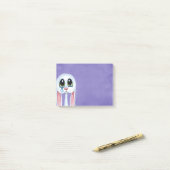 Post-it® Illustration blanche pleurante triste de lapin (Sur un bureau)