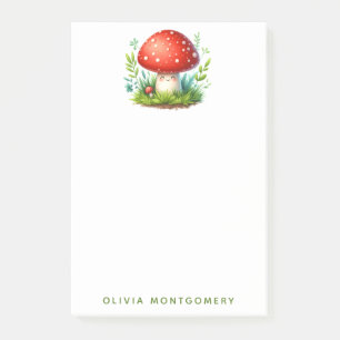 Post-it® Illustration Champignon Heureux Chapeau Rouge Nom 