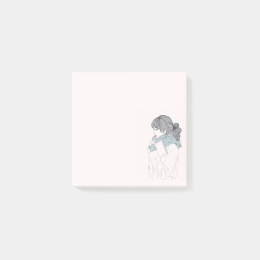 Post-it® Illustration cool de la fille avec foulard (Devant)