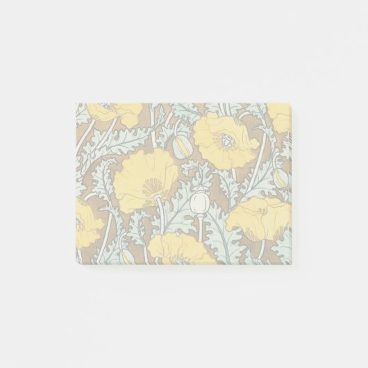 Post-it® illustration d'art pavot fleur jaune (Devant)
