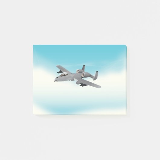 Post-it® Illustration d'avion militaire A10 (Devant)