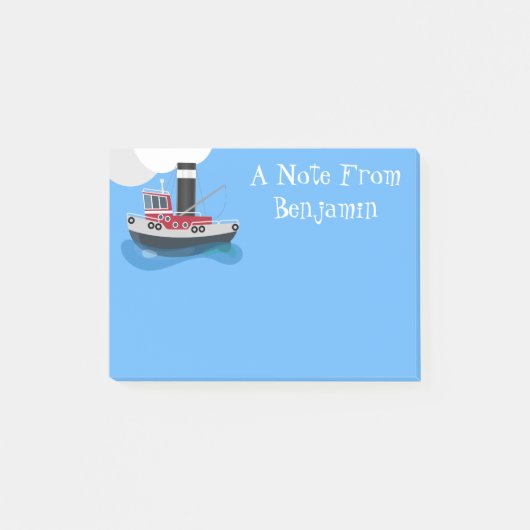 Post-it® Illustration de bateau de pêche chalutier mignon e (Devant)