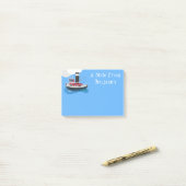 Post-it® Illustration de bateau de pêche chalutier mignon e (Sur un bureau)