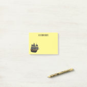 Post-it® Illustration de bateau pirate (Sur un bureau)