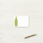Post-it® Illustration de bouteille de vin - Nom blanc moder (Sur un bureau)