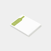 Post-it® Illustration de bouteille de vin - Nom blanc moder (Incliné)